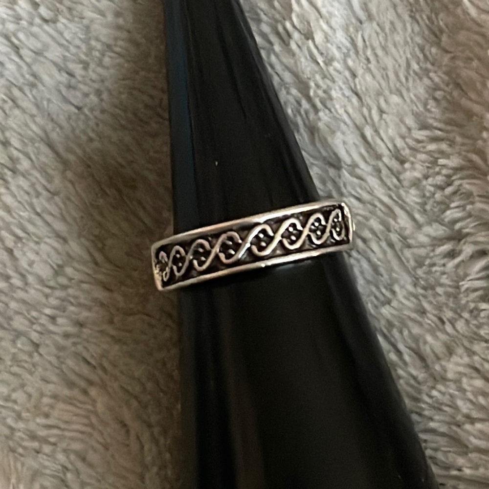 New Sterling Silver Handmade Bohemian Solid Celtic Half Band Minimalist Ring - Picture 8 of 8
